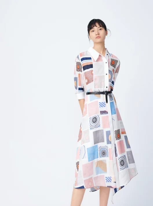 Lily Abstract Printed Shirt Dress