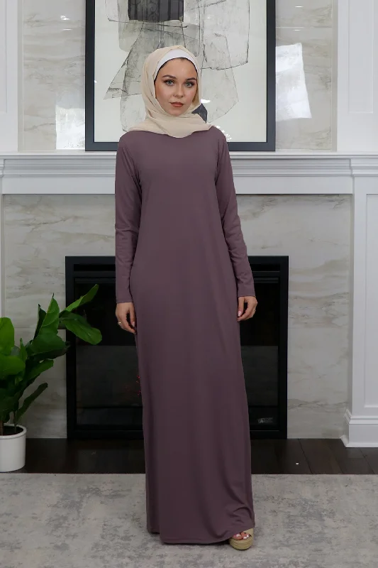 Sheath Spandex Maxi Dress - Mauve